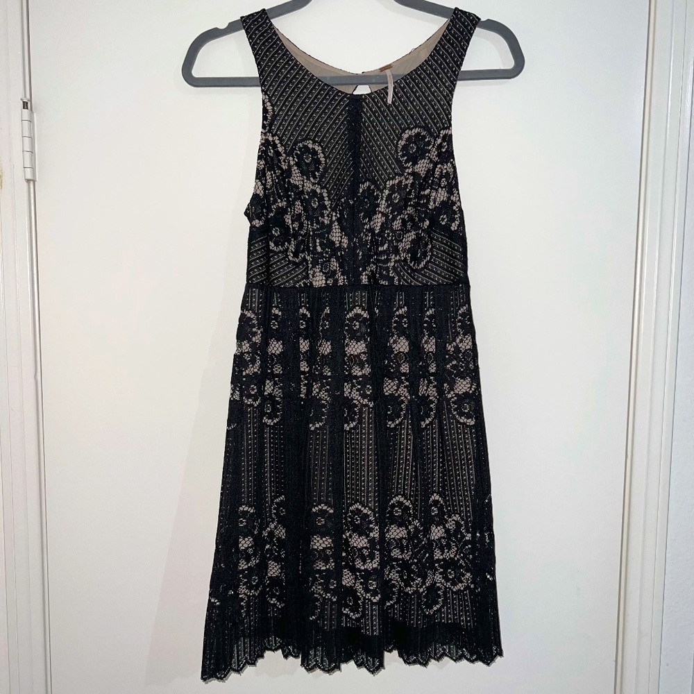 Free People Black Lace Mini Dress